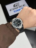 Edifice Men Quartz Black Dial Analog-Digital Resin Watch - Image 3