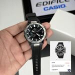 Edifice Men Quartz Black Dial Analog-Digital Resin Watch