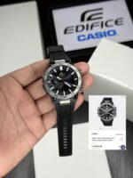 Edifice Men Quartz Black Dial Analog-Digital Resin Watch