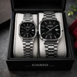 Casio Couple Watch - Black - Silver