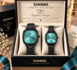 Casio Couple Watch Set - BLACK - Image 6