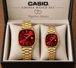 Casio Couple Watch Set - Gold - Image 5